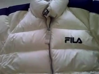 fila down jacket ready to be ripped to pieces